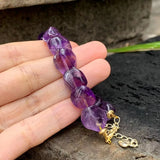 Natural Amethyst Bracelet Purple Stone Irregular Jewelry GEM Beads Healing Women