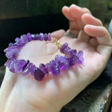 Natural Amethyst Bracelet Purple Stone Irregular Jewelry