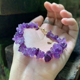 Natural Amethyst Bracelet Purple Stone Irregular Jewelry