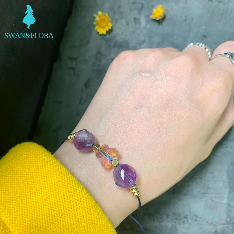 Natural Amethyst Citrine Bracelet Jewelry Stone