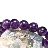 Natural Amethyst Bracelet Women Couple Stone 6 8 10mm Bead Bangles