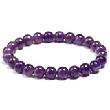 Natural Amethyst Bracelet Women Couple Stone 6 8 10mm Bead Bangles