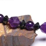 Natural Amethyst Beads Bracelet Cut Surface