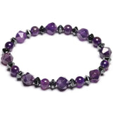 Natural Amethyst Beads Bracelet Cut Surface