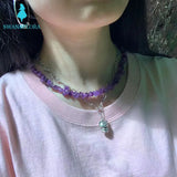 Natural Amethyst Choker Necklace for Women