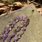 Natural Amethyst Choker Necklace Gemstone Women High Jewelry