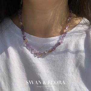 Natural Amethyst Choker Necklace Gemstone Women High Jewelry