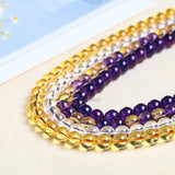 Amethyst Citrine Ametrine Stone 4-12mm Quartz DIY Accessories Women Necklace