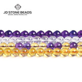 Amethyst Citrine Ametrine Stone 4-12mm Quartz DIY Accessories Women Necklace