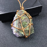 Amethyst Cluster Stone Pendant Purple Crystal Necklace