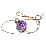Amethyst Cluster Stone Pendant Purple Crystal Necklace