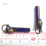 Natural Amethyst Column Pendant Coral Agate Deep Purple Crystal Soldered Pendant