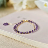 Amethyst Crystal Bracelet Flash Simple Purple Crystal Wrist Chain