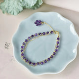 Amethyst Crystal Bracelet Flash Simple Purple Crystal Wrist Chain