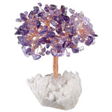Amethyst Crystal Money Tree with Quartz Base for Luck and Wealth