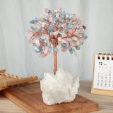 Amethyst Crystal Money Tree with Quartz Base for Luck and Wealth