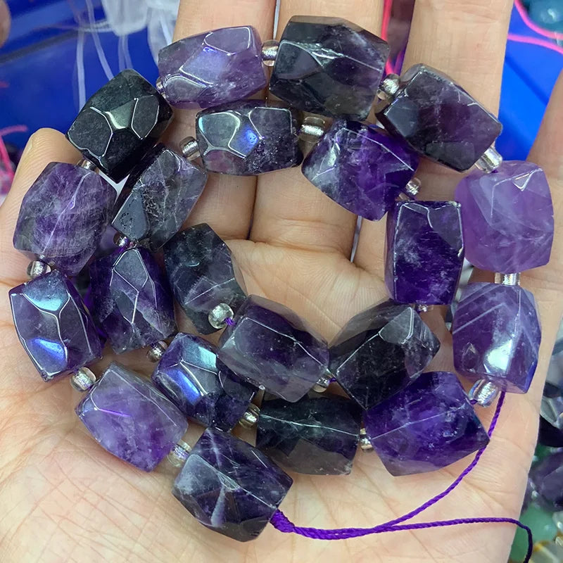 Amethyst Crystal Strawberry Quartz DIY Loose Beads 15''