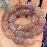 Amethyst Crystal Strawberry Quartz DIY Loose Beads 15''