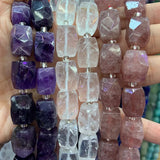 Amethyst Crystal Strawberry Quartz DIY Loose Beads 15''