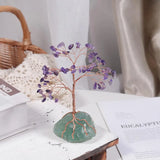 Amethyst Crystal Tree Reiki Healing Mineral Gravels Luck Money Tree
