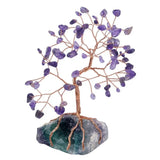 Amethyst Crystal Tree with Fluorite Stone Base for Home Decoration