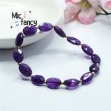 Amethyst Rice Bead Bracelet Natural Stone Single Loop Gift
