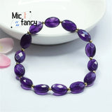 Amethyst Rice Bead Bracelet Natural Stone Single Loop Gift