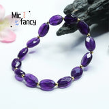 Amethyst Rice Bead Bracelet Natural Stone Single Loop Gift