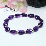 Amethyst Rice Bead Bracelet Natural Stone Single Loop Gift