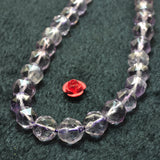 Natural Amethyst Diamond Cut Faceted Round Loose Beads Semi Precious Stone