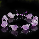 Natural Amethyst Healing Stone Purple Gravel DIY Bracelet