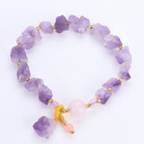 Natural Amethyst Healing Stone Purple Gravel DIY Bracelet