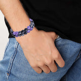 Natural Amethyst Double Bracelet Adjustable Magnet Beaded Bracelet