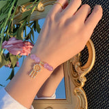 Amethyst Dream Catcher Bracelet Feather Tassel Charm Jewelry Bangle