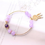 Amethyst Dream Catcher Bracelet Feather Tassel Charm Jewelry Bangle