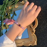Amethyst Dream Catcher Bracelet Feather Tassel Charm Jewelry Bangle