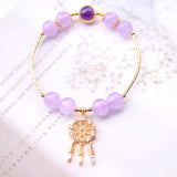 Amethyst Dream Catcher Bracelet Feather Tassel Charm Jewelry Bangle