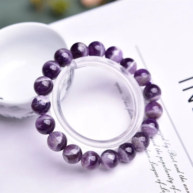 Amethyst Beaded Bracelet Men Women National Style Jewelry