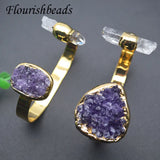 Amethyst Drusy Quartz Bangle Copper Bracelet Woman Jewelry