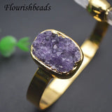Amethyst Drusy Quartz Bangle Copper Bracelet Woman Jewelry