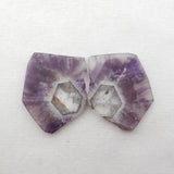 Natural Amethyst Earring Pair, 29x25x3mm