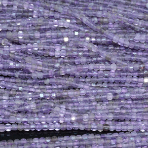 Natural Amethyst Faceted Cube Bead 2mm-2.2mm