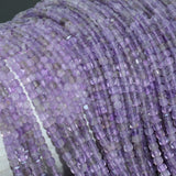 Natural Amethyst Faceted Cube Bead 2mm-2.2mm
