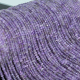 Natural Amethyst Faceted Cube Bead 2mm-2.2mm