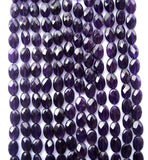 Amethyst Faceted Flat Oval Beads 8*12mm