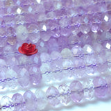 Natural Amethyst Faceted Rondelle Loose Beads Semi Precious Gemstones