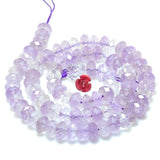 Natural Amethyst Faceted Rondelle Loose Beads Semi Precious Gemstones
