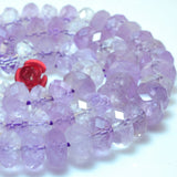 Natural Amethyst Faceted Rondelle Loose Beads Semi Precious Gemstones