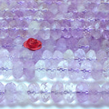 Natural Amethyst Faceted Rondelle Loose Beads Semi Precious Gemstones