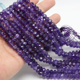 Amethyst Faceted Roudell Beads 6x4mm / 8x5mm